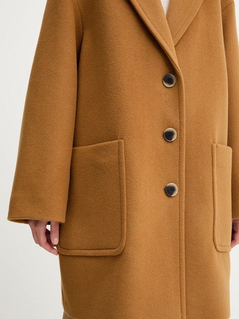 MAX&Co. płaszcz z dodatkiem wełny kolor brązowy 2526016023200