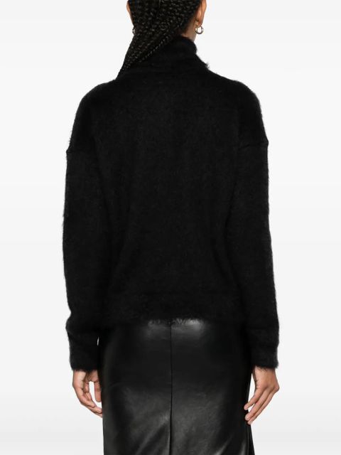 Saint Laurent brushed-knit roll-neck jumper - Black