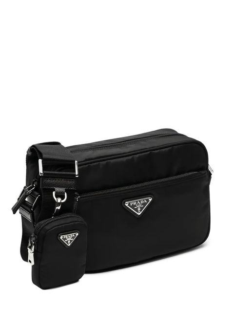 Prada medium triangle-logo cross body bag - Black