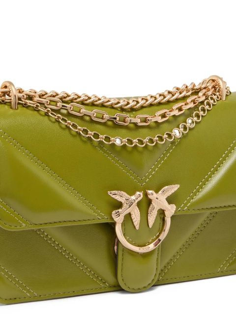 PINKO chevron-quilted leather cross body bag - Green