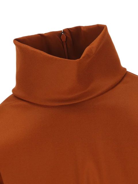 Saint Laurent turtleneck zip T-shirt - Brown