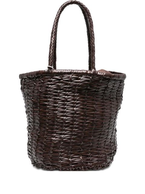 DRAGON DIFFUSION woven-leather bucket bag - Brown