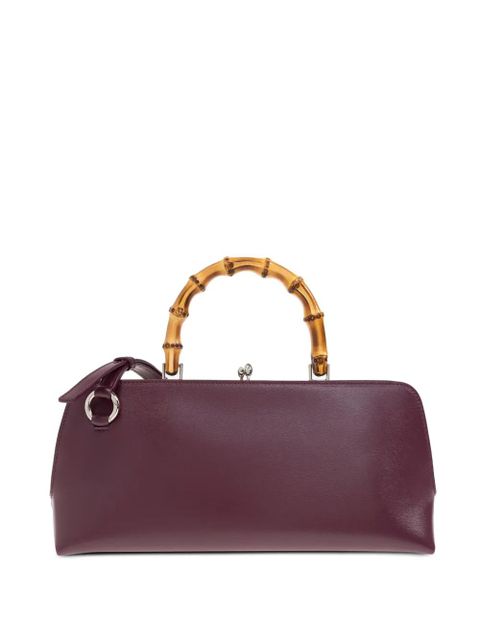 Jil Sander bamboo-handle leather tote bag - Red - zdjęcie produktu nr 2