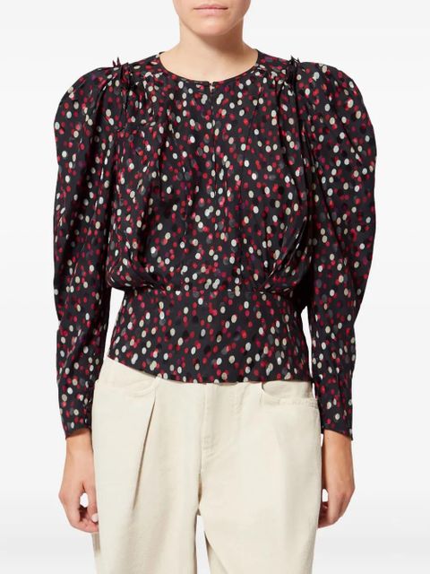 ISABEL MARANT Zarga polka-dot blouse - Black
