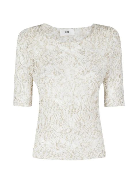 SOLOTRE Maglia Rete crochet-knit top - Neutrals - zdjęcie produktu nr 1
