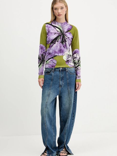 Desigual sweter ORQUIDEA LACROIX damski kolor fioletowy lekki 25WWJF42