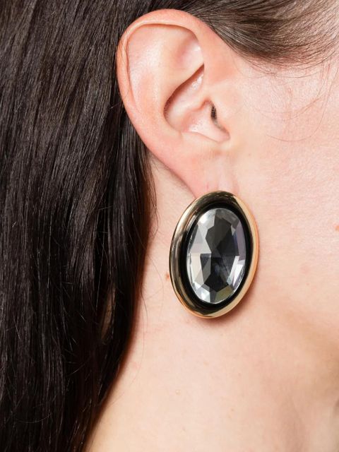 Self-Portrait oval-shape earrings - Gold