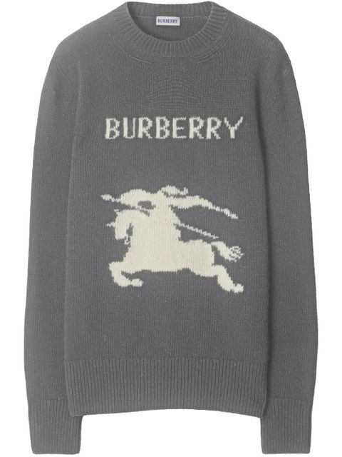 Burberry Equestrian Knight-intarsia jumper - Grey - zdjęcie produktu nr 1