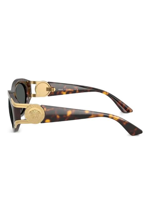 Versace Eyewear Medusa Biggie oval-frame sunglasses - Brown