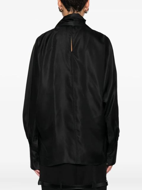 Róhe high-neck satin top - Black