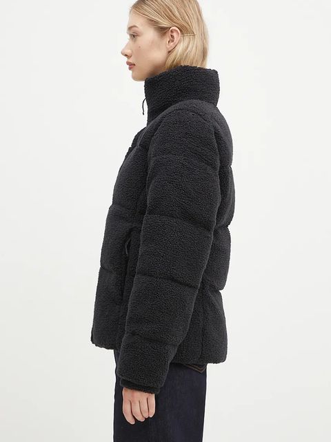 Columbia kurtka Puffect Sherpa damska kolor czarny zimowa oversize 2089231