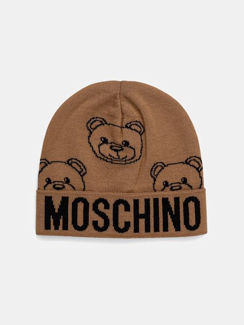 Moschino czapka z wełną kolor brązowy M3321 65443 - zdjęcie produktu nr 1
