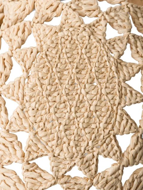 Prada crochet raffia bucket bag - Neutrals