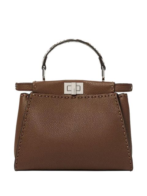 FENDI mini Peekaboo leather tote bag - Brown - zdjęcie produktu nr 1
