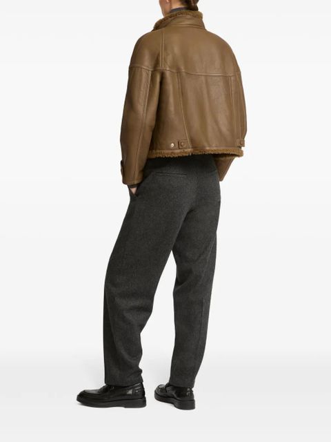 Yves Salomon shearling-lining jacket - Brown