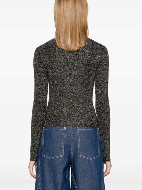 GANNI ribbed blouse - Black