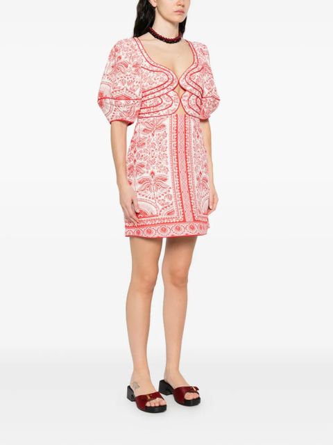 FARM Rio River Ride mini dress - Red