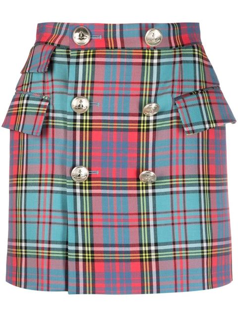 Vivienne Westwood high-waisted check-pattern skirt - Blue - zdjęcie produktu nr 1