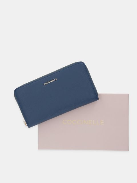 Coccinelle portfel skórzany damski kolor niebieski E2 MW5 11 32 01