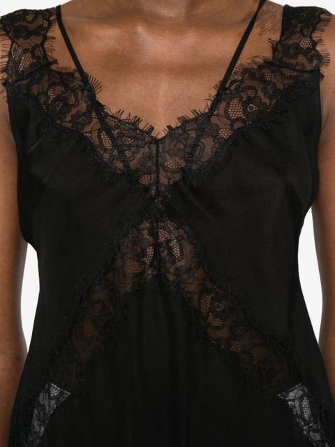 PINKO lace-trim top - Black