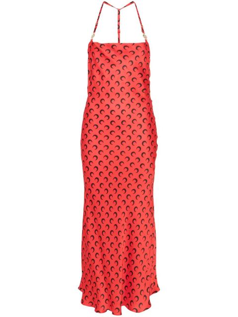 Marine Serre moon-print maxi dress - Red - zdjęcie produktu nr 1
