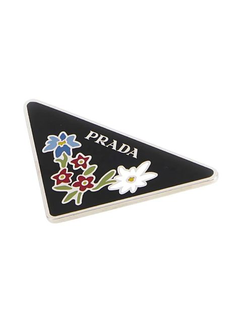 Prada floral triangle brooch - Silver