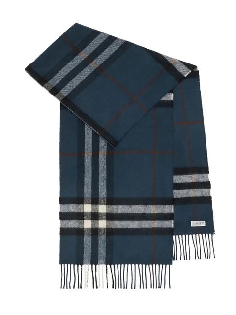 Burberry fringed checked scarf - Blue - zdjęcie produktu nr 2
