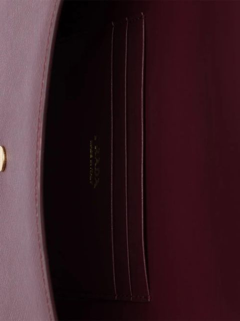 Prada leather triangle-logo clutch - Red