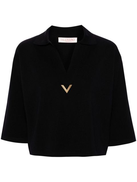 Valentino Garavani V-logo virgin wool jumper - Blue