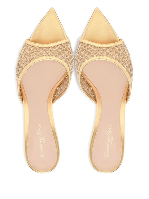 Gianvito Rossi 70mm Siena pointed-toe sandals - Gold