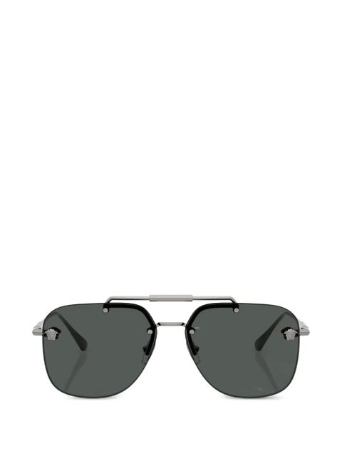 Versace Eyewear browline medallion sunglasses - Silver - zdjęcie produktu nr 1