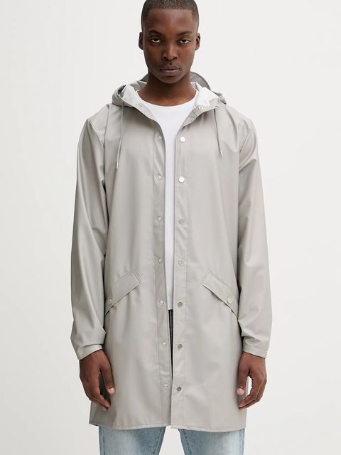 Rains kurtka 12020 Long Jacket kolor szary przejściowa 12020