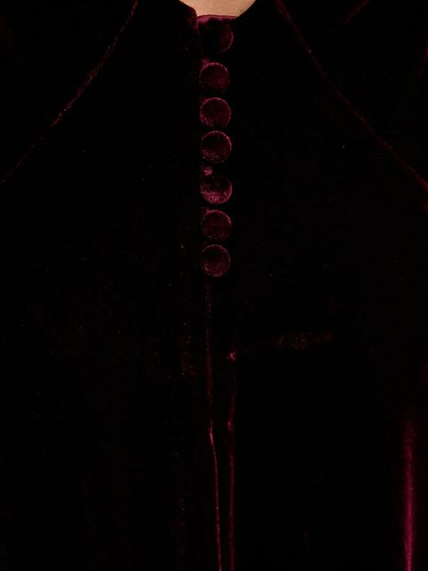 Bardot sukienka welurowa kolor bordowy maxi rozkloszowana 59315DB2