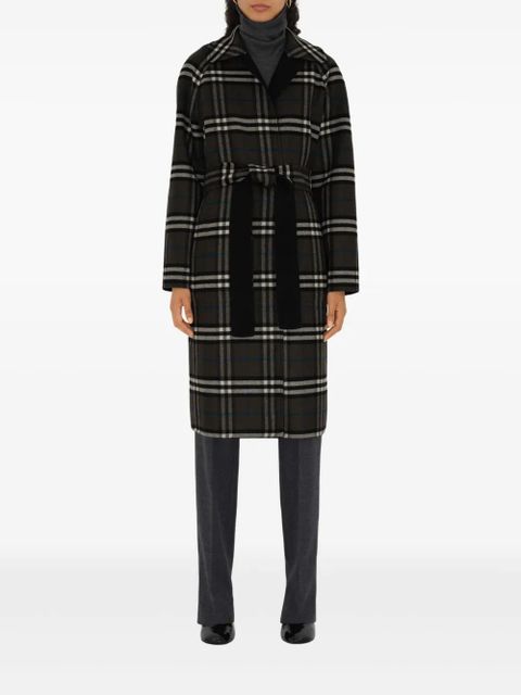 Burberry belted reversible wool coat - Black