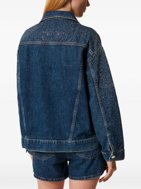 TWINSET rhinestone-embellished denim jacket - Blue