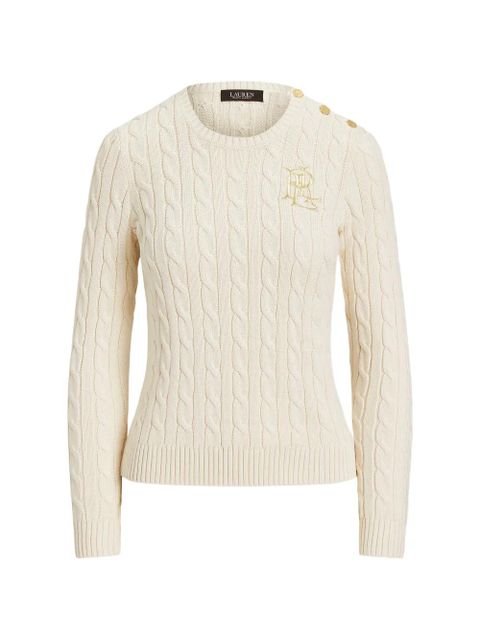 Lauren Ralph Lauren cable-knit buttoned sweater - Neutrals - zdjęcie produktu nr 1