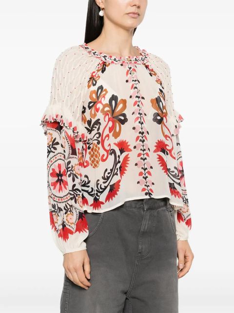 FARM Rio Cashew Mandala blouse - Neutrals