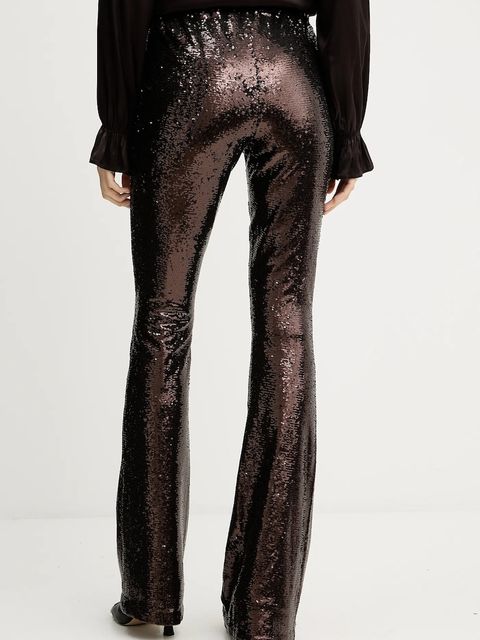 Silvian Heach spodnie FUNZAM damskie kolor brązowy dzwony high waist GPA25522PA - zdjęcie produktu nr 2