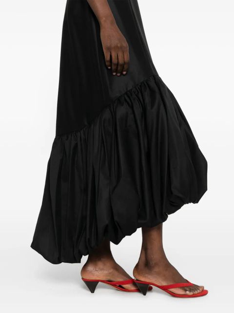 Róhe bubble-hem scoop-back midi dress - Black