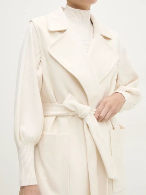 Answear.LAB bezrękawnik damski kolor biały przejściowy