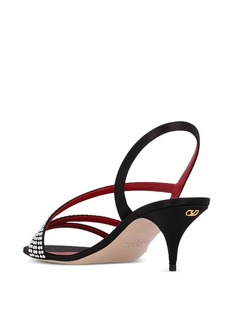 Valentino Garavani 55mm crystal-embellished heeled sandals - Black