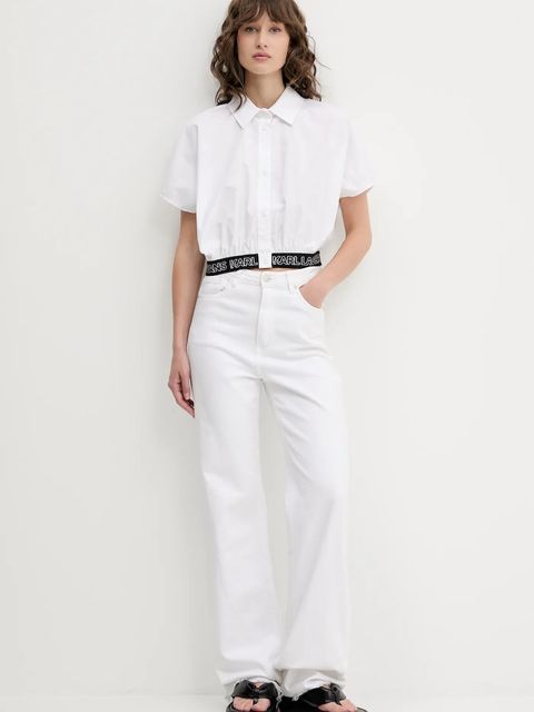 Karl Lagerfeld Jeans koszula damska kolor biały relaxed z kołnierzykiem klasycznym A2W11017 - zdjęcie produktu nr 2