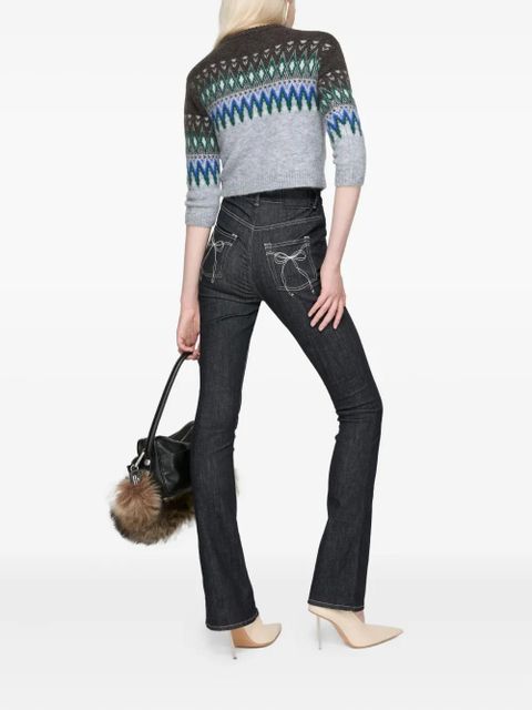 Acne Studios bow-detail flared trousers - Black