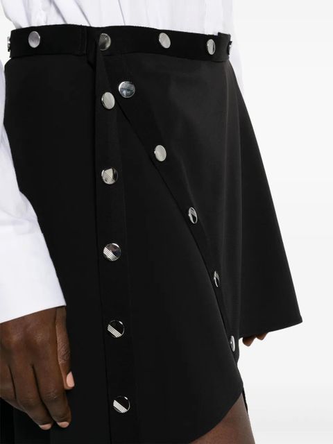 The Attico button-embellished asymmetric miniskirt - Black