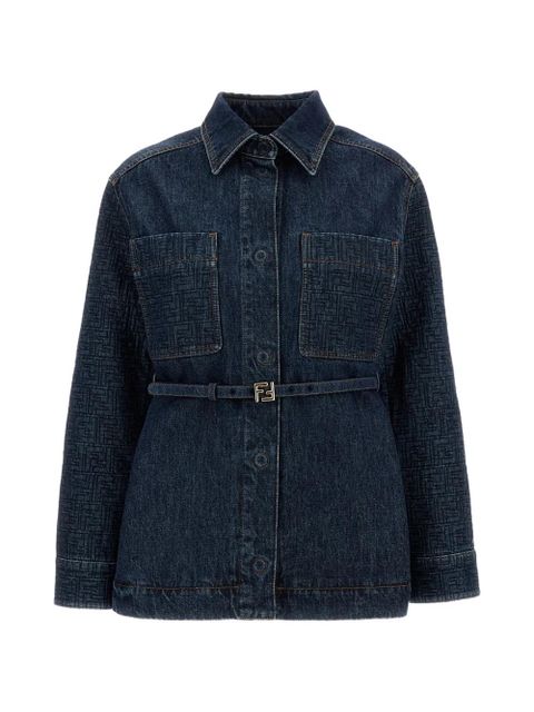 FENDI logo-patch jacket - Blue - zdjęcie produktu nr 1