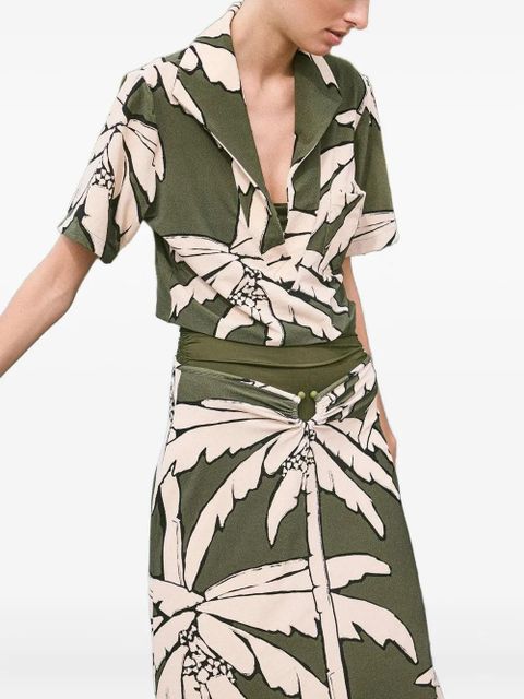 Johanna Ortiz palm-tree-print shirt - Green
