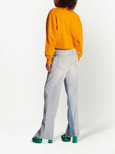 Balmain logo-print organic-cotton sweatshirt - Orange