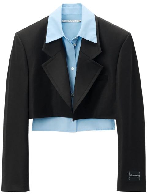 Alexander Wang layered cropped blazer - Black - zdjęcie produktu nr 1