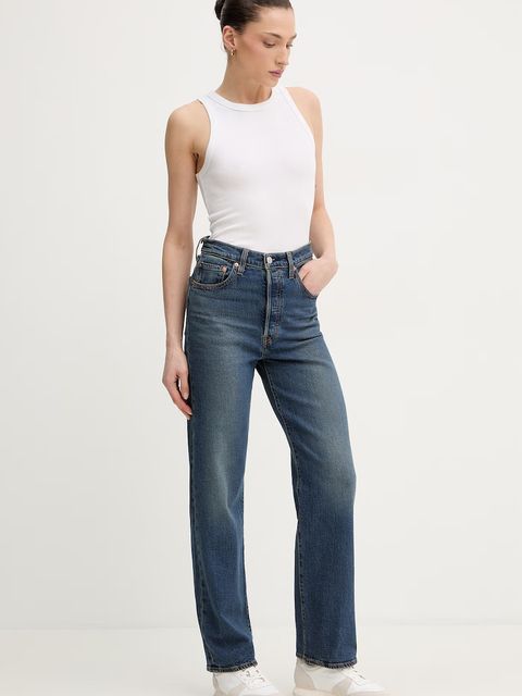 Levi's jeansy straight damskie RIBCAGE STRAIGHT ANKLE - zdjęcie produktu nr 1