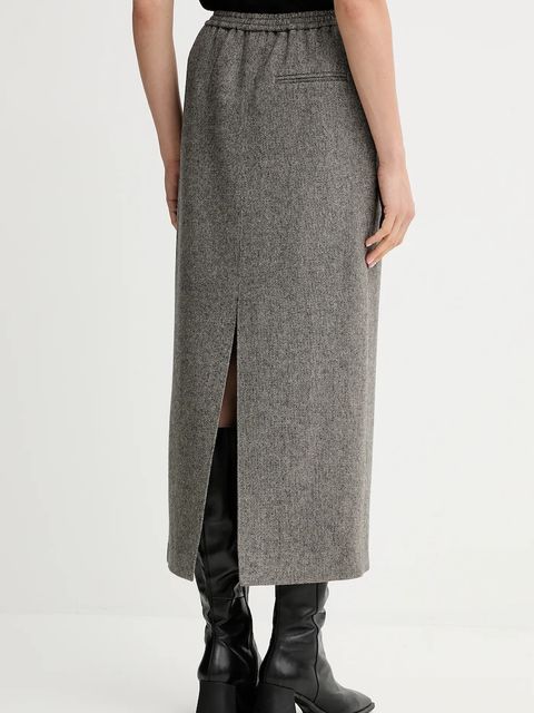 ISABELLE BLANCHE spódnica z dodatkiem wełny kolor szary maxi prosta IS25FW-G081-T012 - zdjęcie produktu nr 2